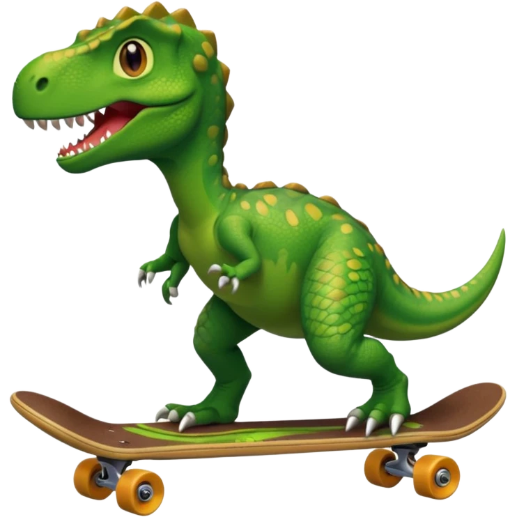 Dinosaur on a skateboard emoji