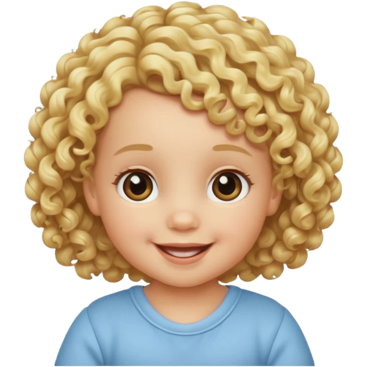 curly blonde hair baby emoji