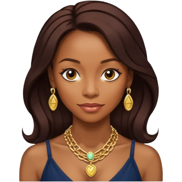 Anika Noni Rose with long dark brown hair emoji