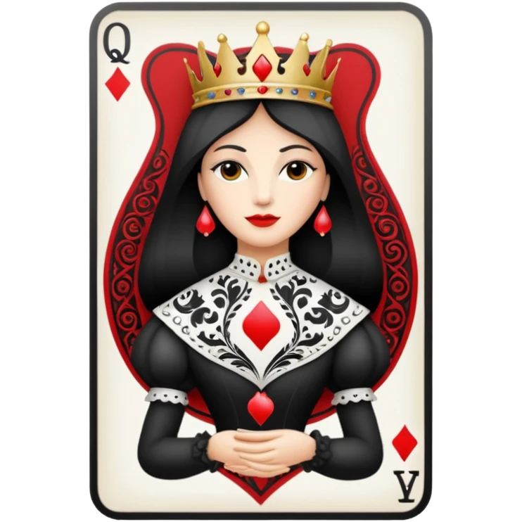 Solitaire card queen emoji