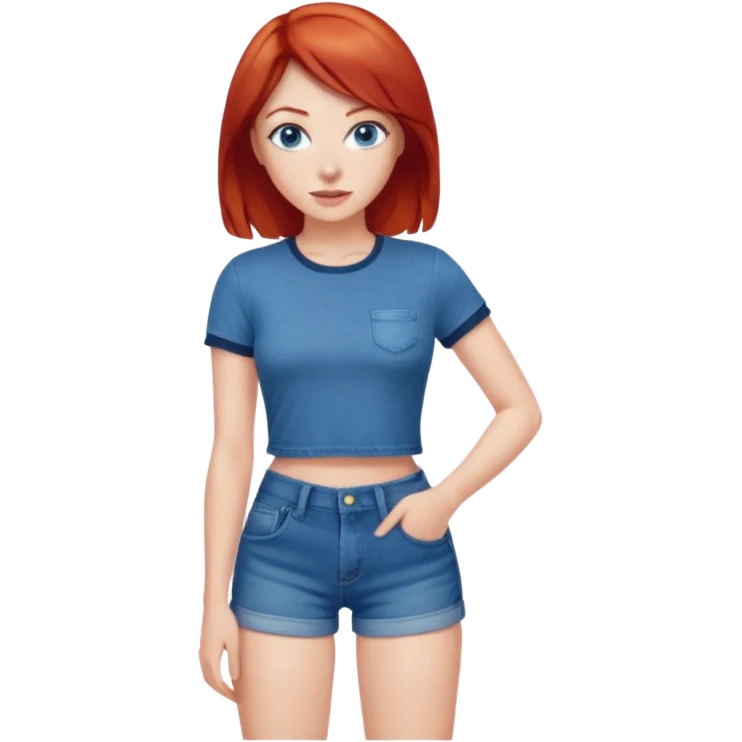 Big booty buxom pawg nsfw red hair blue eyes tight shorts emoji
