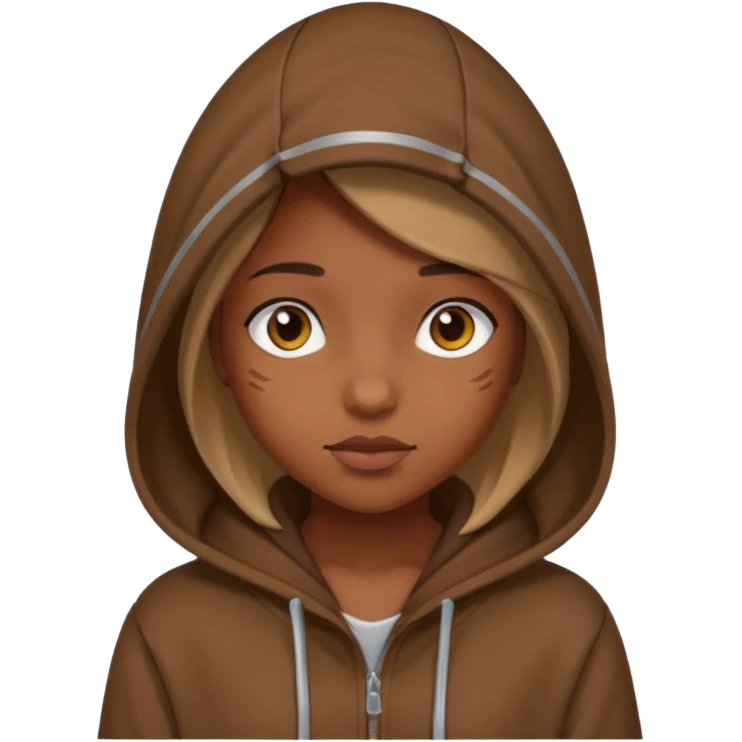 girl with brown hoodie emoji