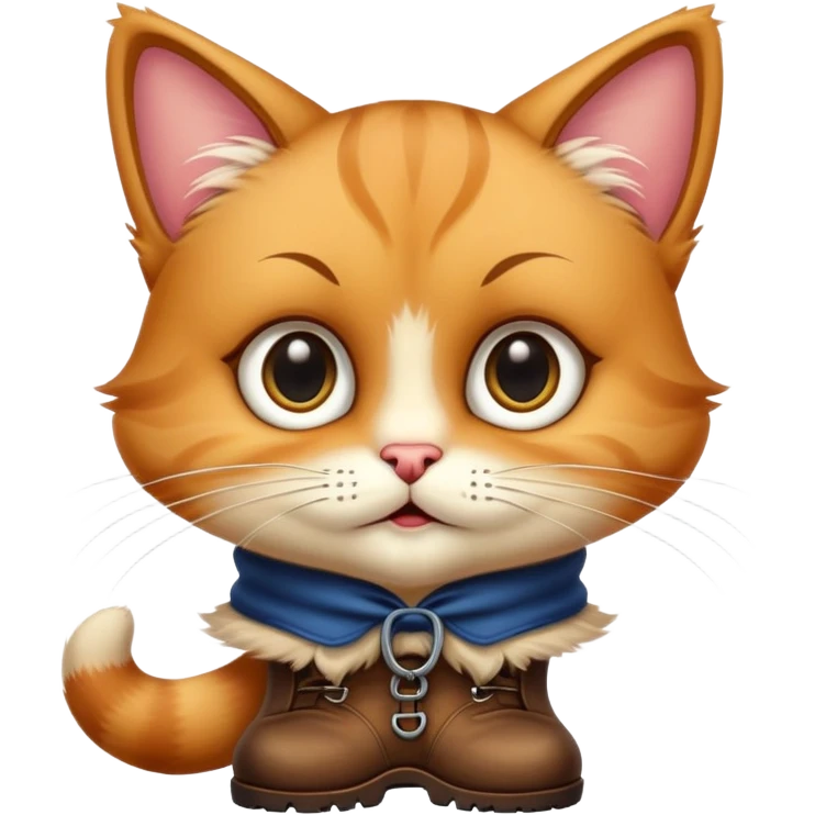 Puss in Boots with big pleading eyes, iconic face emoji