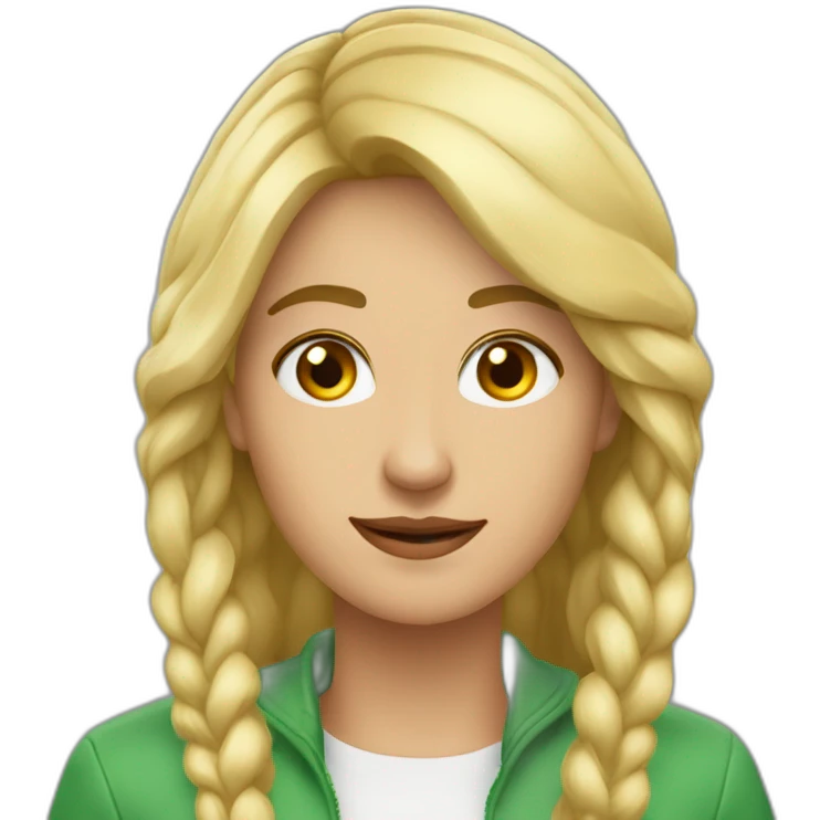 жінка, світле волосся каре, голубі очі emoji