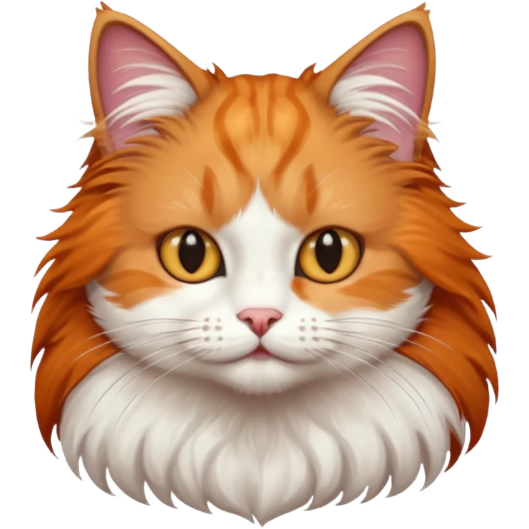 A cat with hair and nails emoji