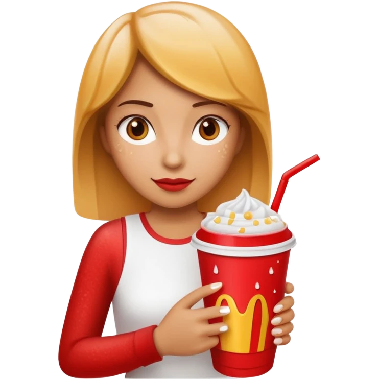 woman holding fastfood drink emoji