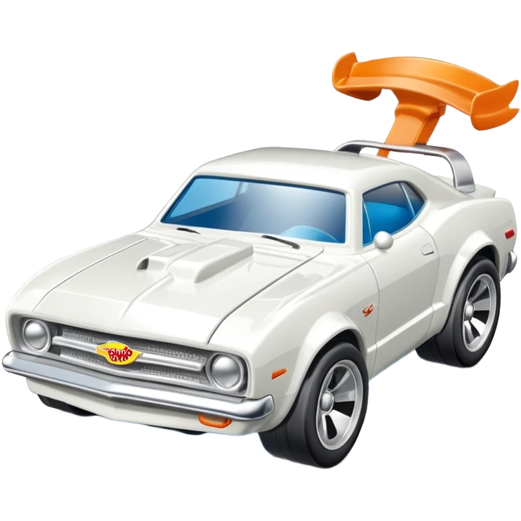 Машинка HotWheels белого цвета в классической упаковке HotWheels. emoji