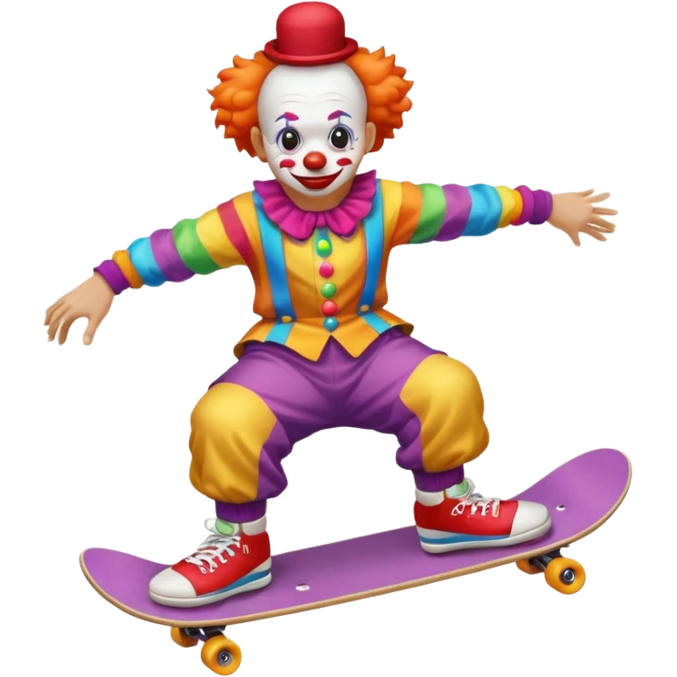 skater clown skating emoji