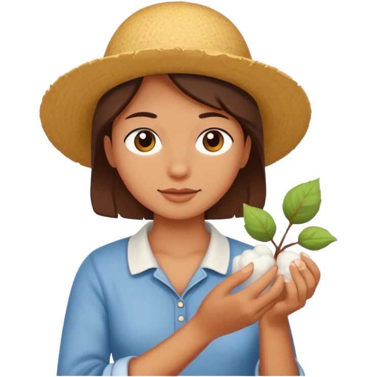 Emoji picking cotton emoji