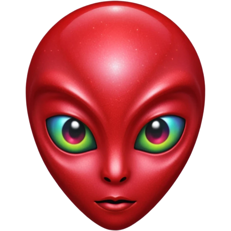 red glitter alien emoji