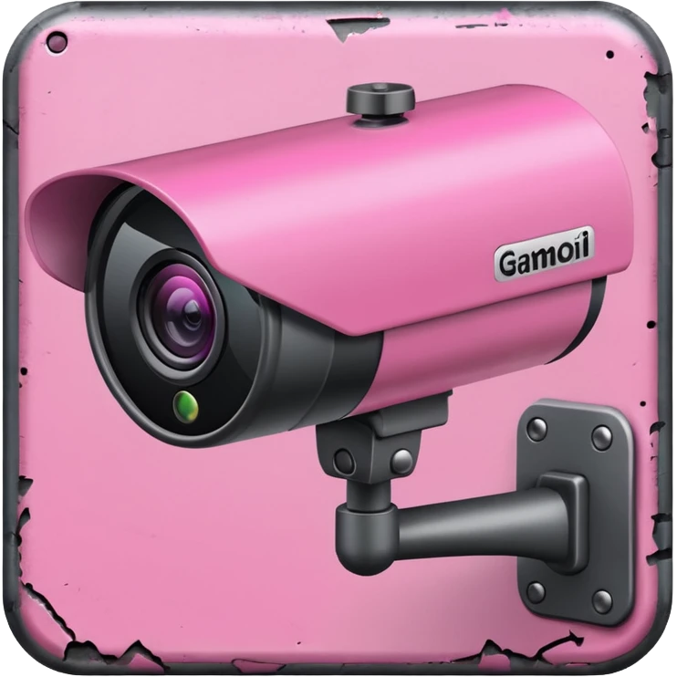 Security Camera pink with graffity emoji