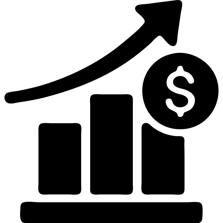 Money savings chart showing growth emoji