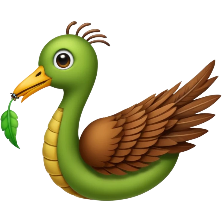 A bird with a worm  emoji