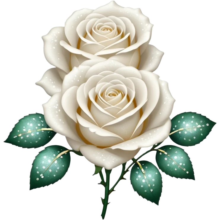 Glitter White Roses emoji