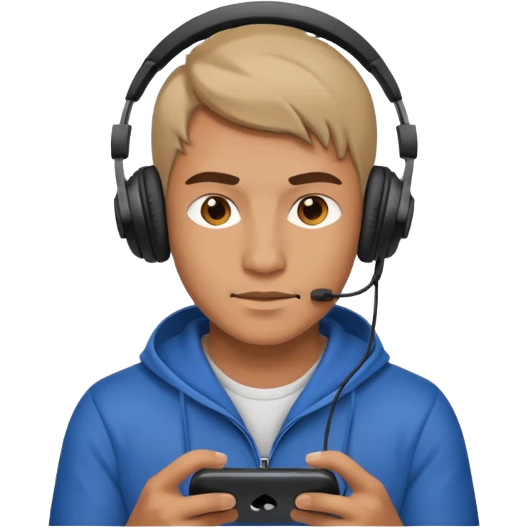 gaming with headphone men emoji