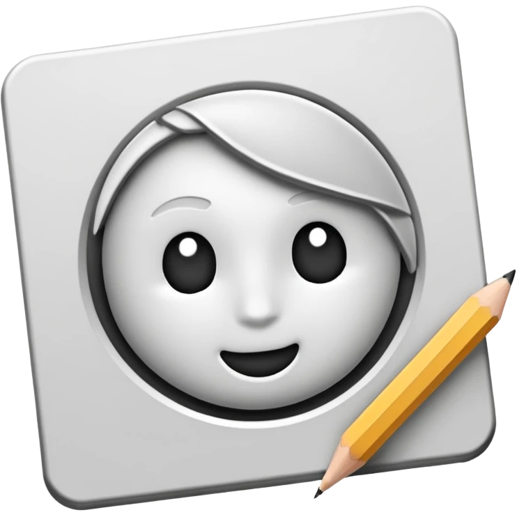 Canvas with pencil sketch emoji