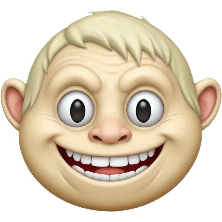 Troll face blown up emoji