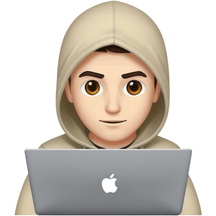 تصویر یک هکر پای لپتاپ و در حال هک کردن emoji