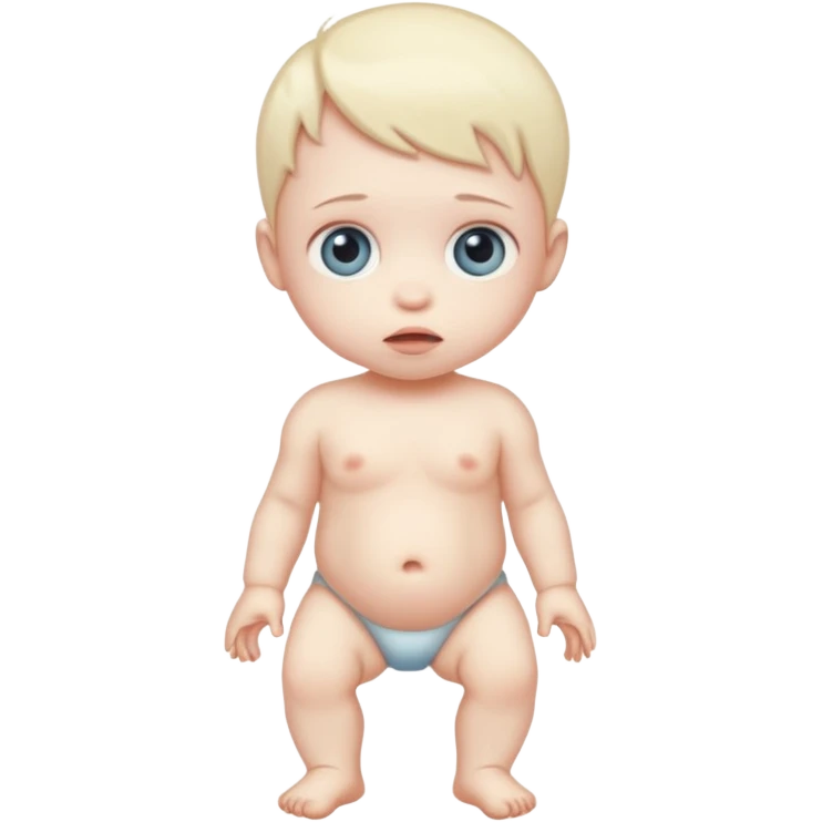 High resolution of   realistic full body baby distorted , no extra hybrid emoji