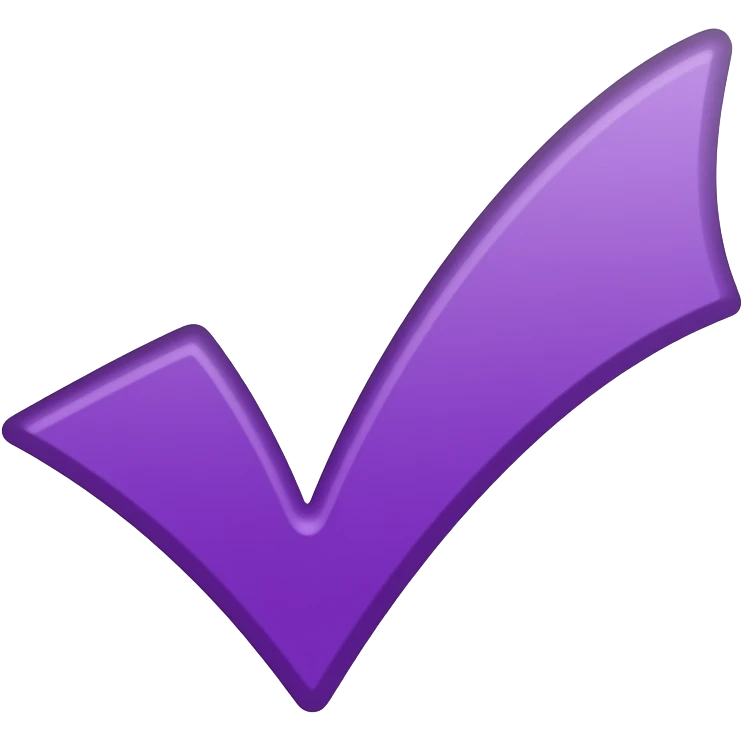 purple tick mark emoji