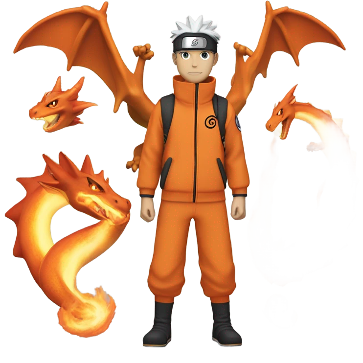 Naruto mixed with charizard emoji