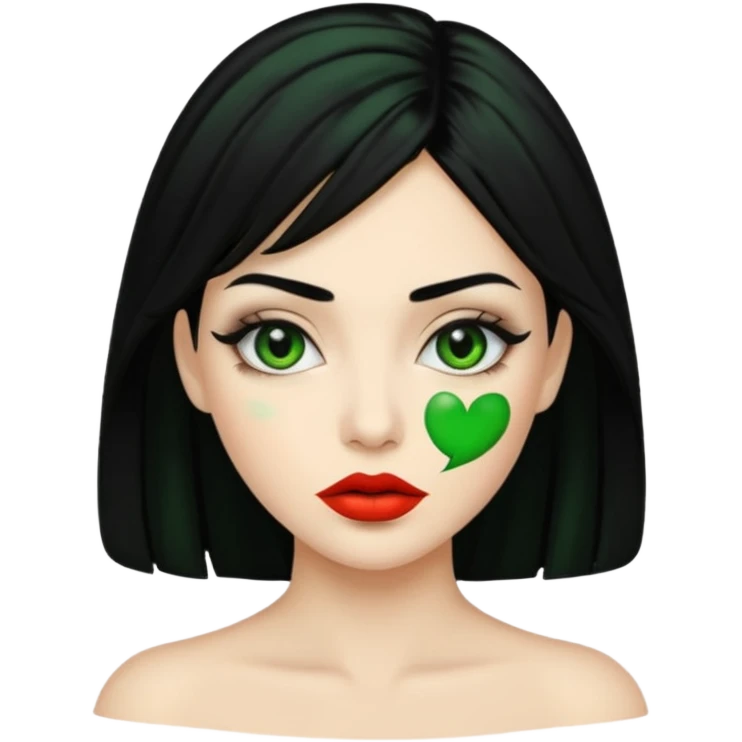woman with greenlips emoji