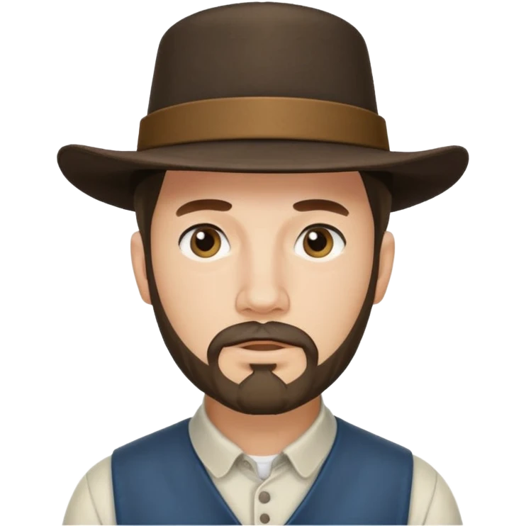 Amish man with goatee. Clean shaved above mouth  emoji