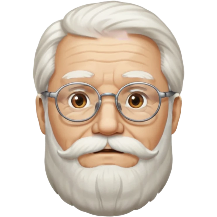 old man with long hair and beard wearing glasses  emoji