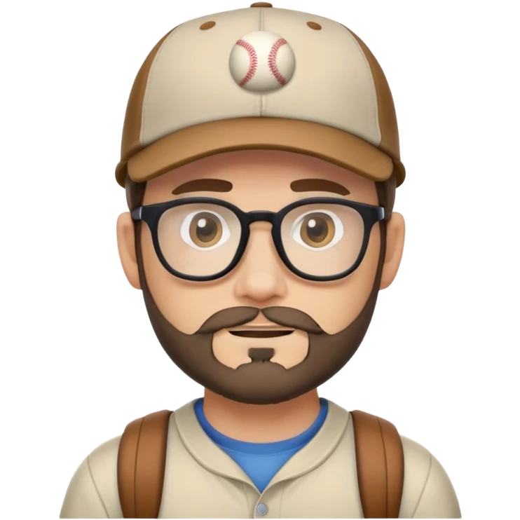 adventurer with small beard, glasses and backwards baseball cap emoji