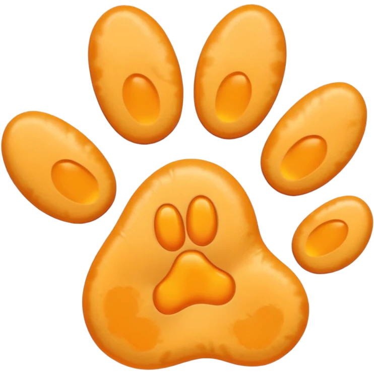 a very light pale pastel yellow-orange pawprint emoji