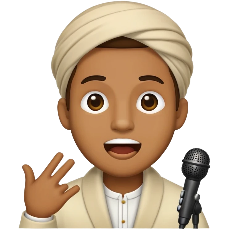 Создай эмоджи с лицом человека, певца Пророка Санбоя   emoji