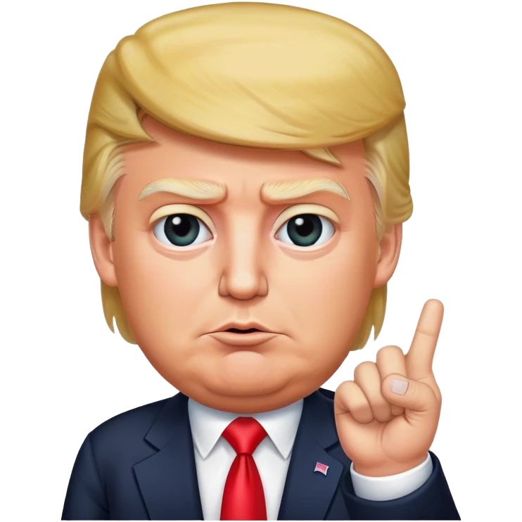 donald trump shows one finger photorealistic emoji