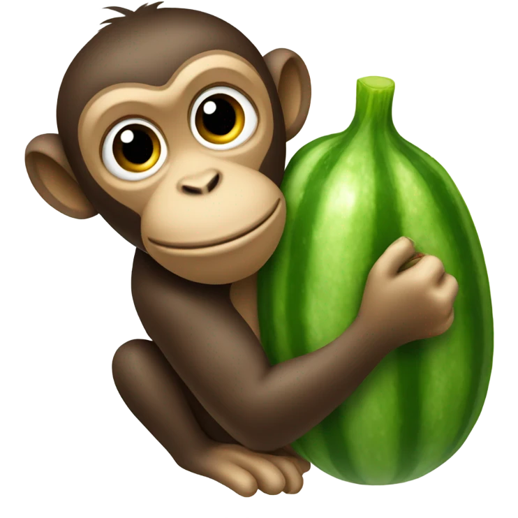 Monkey holding a cucumber  emoji