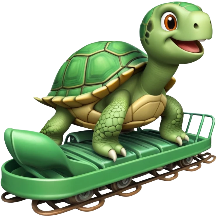 Turtle on a roller coaster ￼￼ emoji