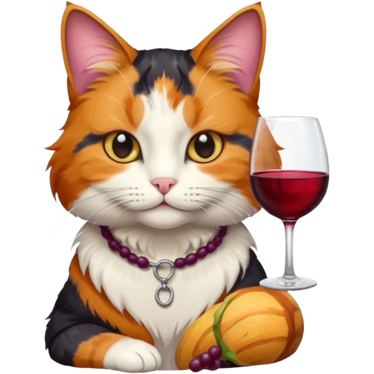cat with wine emoji