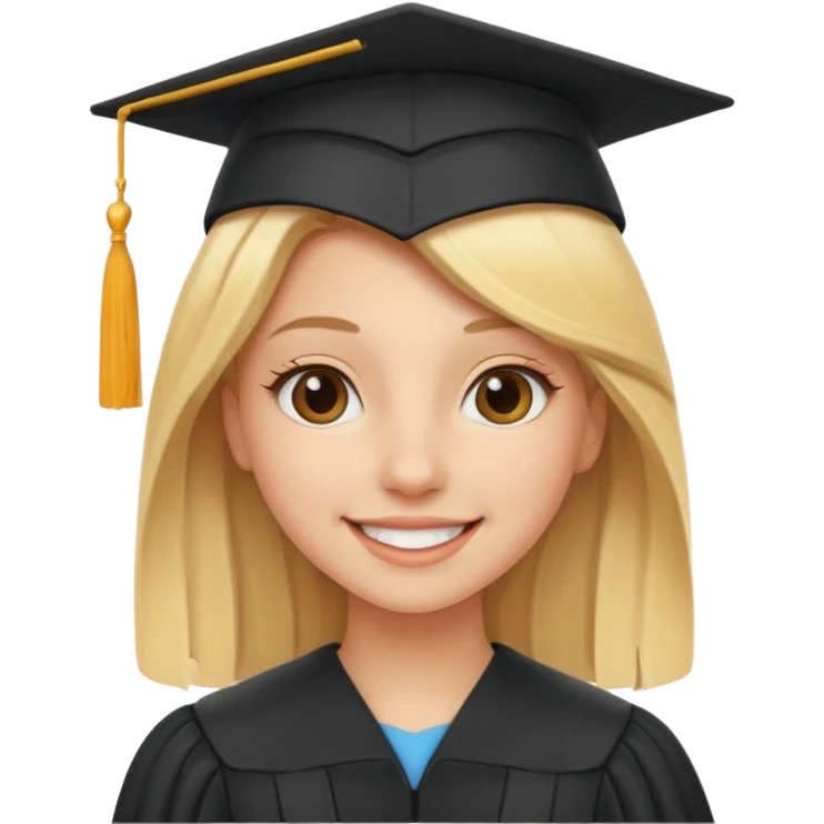 Радостная девушка, блондинка, выпускница колледжа emoji