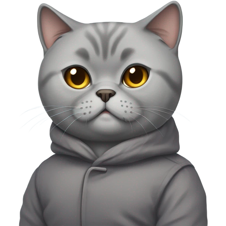 unimpressed british shorthair grey emoji