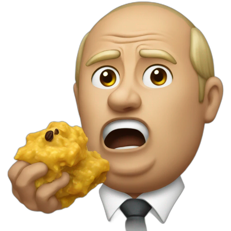 Vladimir poutine holding poop and beeing scared emoji