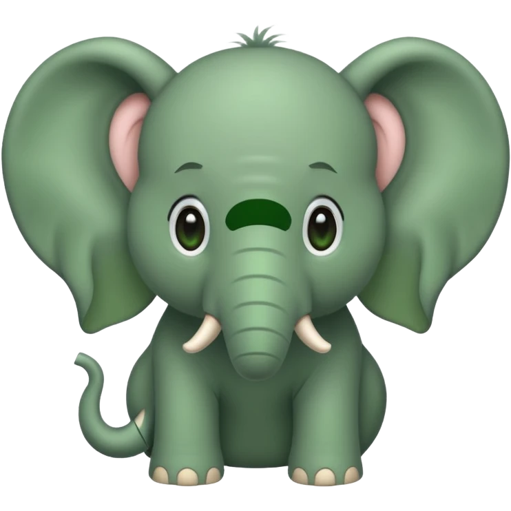 green furry elephant emoji
