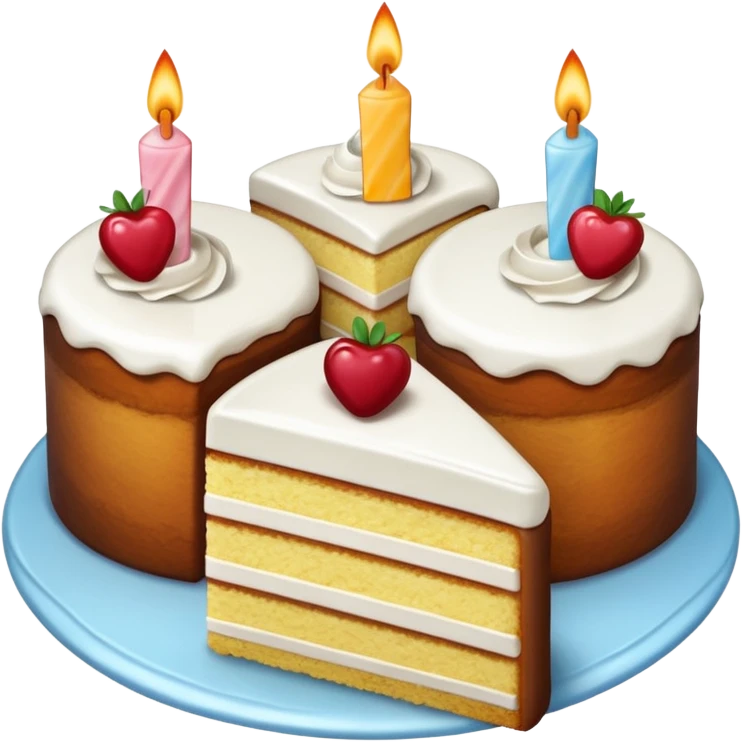 cake 3 pieces emoji