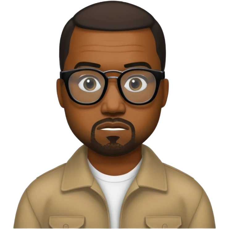 Kanye West face with black glasses emoji