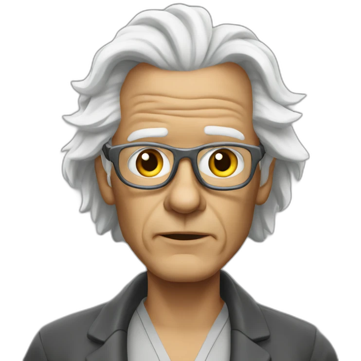 doc brown without glasses from back to the future emoji