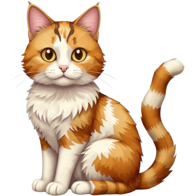 full body colourful light patched calico tabby cat with hazel eyes emoji