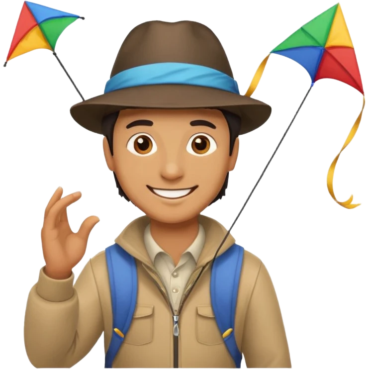 man holding kite emoji