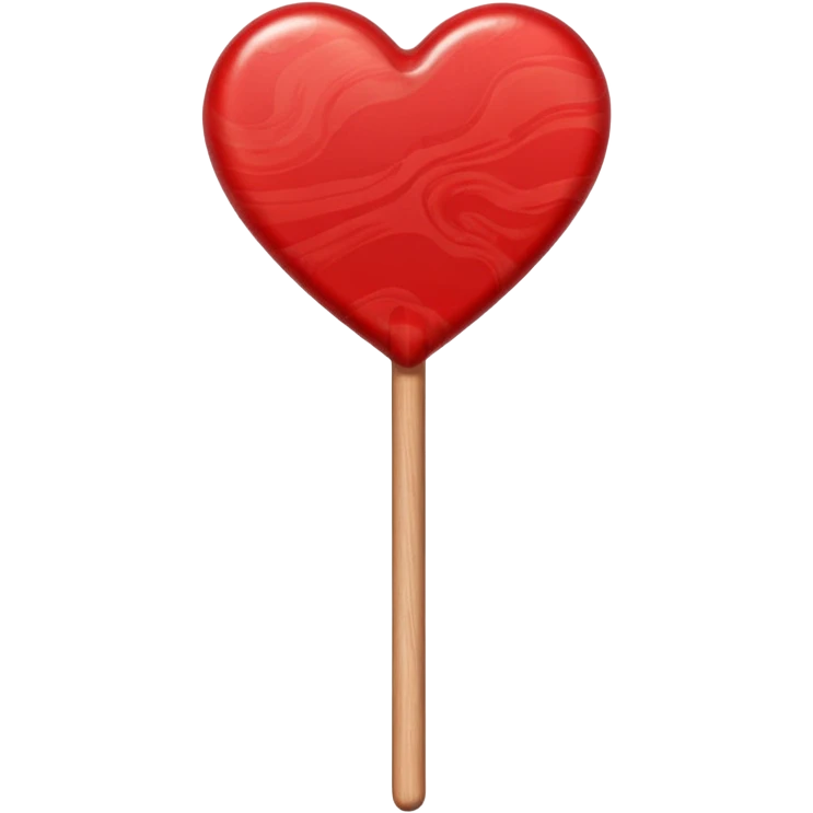 heart shaped semi transparent red lollipop on a stick emoji