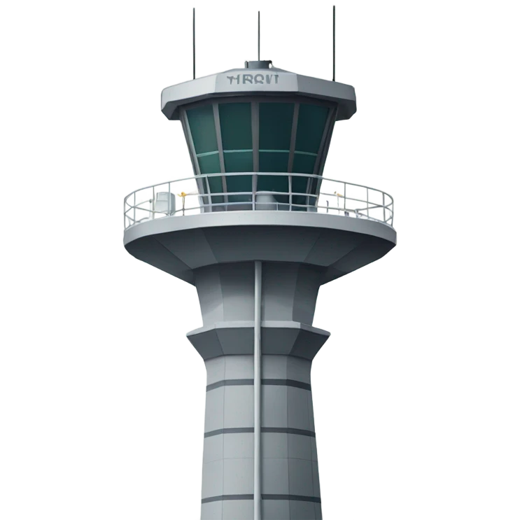 air traffic control tower, tall, front view emoji
