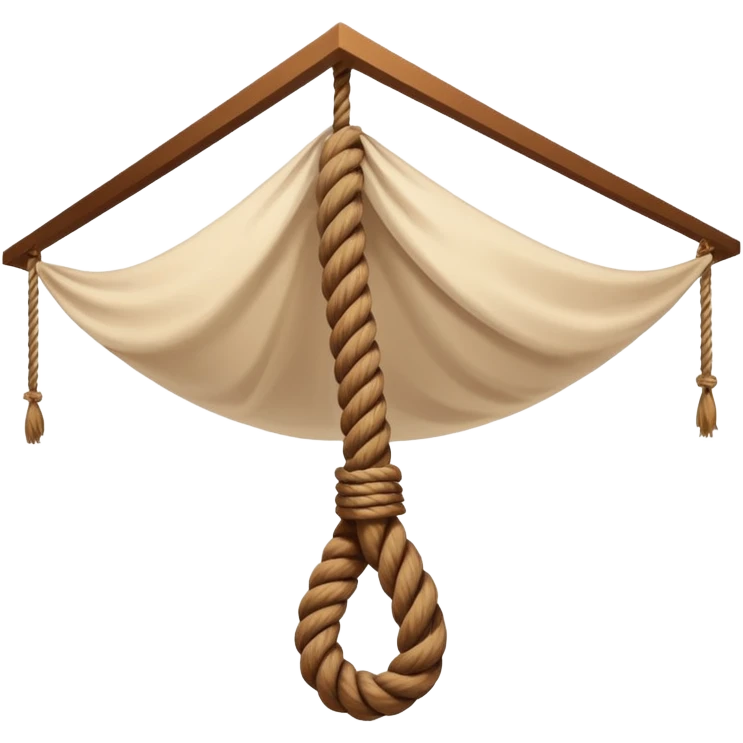 rope tied to the ceiling in a white room emoji