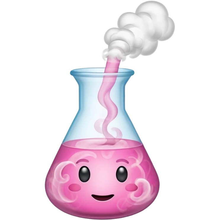 pink beaker with smoke  emoji