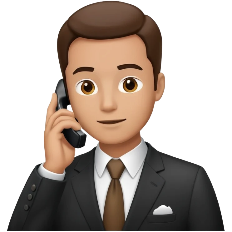 Professional salesman in business suit talking on smartphone emoji