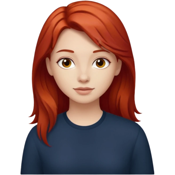Red haired girl with white guy dark hair  romance emoji